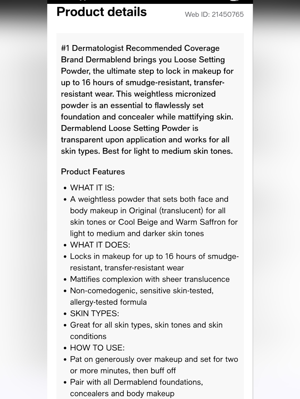 Dermablend Professional Loose Setting Powder - Picture 13 of 13